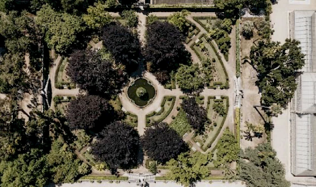 Fig. 3 - Fotografia aérea do Quadrado Central do Jardim Botânico da Universidade de Coimbra
